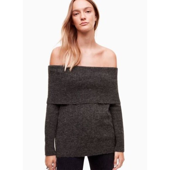 Aritzia Sweaters - Aritzia Wilfred Free Faretta Sweater Off the Shoulder Merino Wool